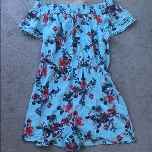 blue flowers romper